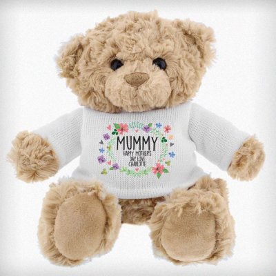 (image for) Personalised Floral Teddy Bear