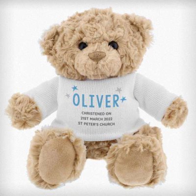 (image for) Personalised Blue Name & Message Teddy Bear
