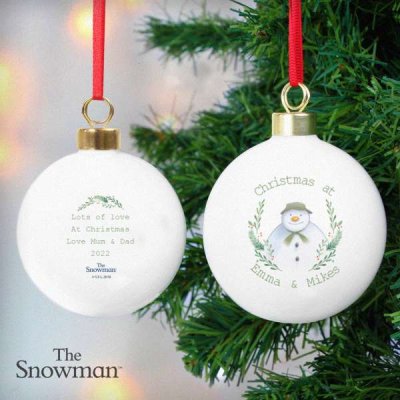 (image for) Personalised The Snowman Winter Garden Bauble
