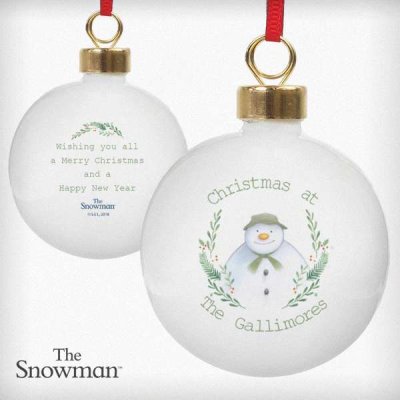 (image for) Personalised The Snowman Winter Garden Bauble