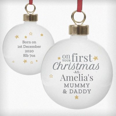 (image for) Personalised 'First Christmas as' Bauble