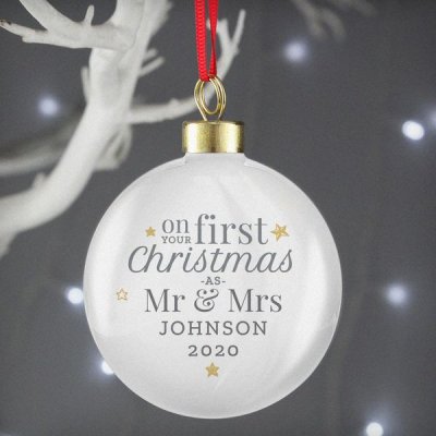 (image for) Personalised 'First Christmas as' Bauble
