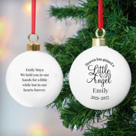(image for) Personalised Little Angel Memorial Bauble