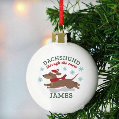 (image for) Personalised Dachshund Through... Bauble