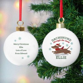 (image for) Personalised Dachshund Through... Bauble