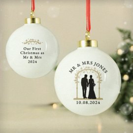 (image for) Personalised Mr & Mrs Bauble