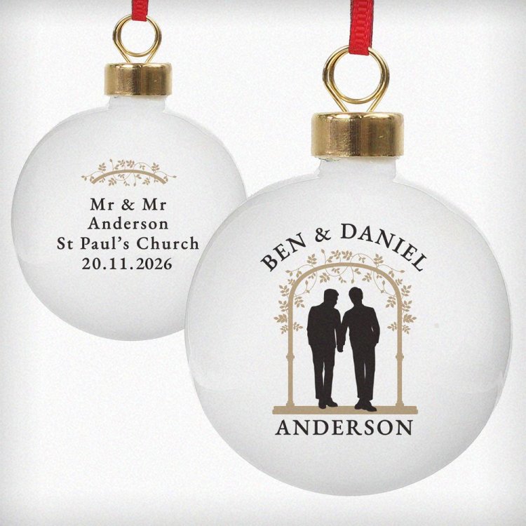 Modal Additional Images for Personalised Mr & Mr Bauble