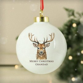(image for) Personalised Watercolour Stag Bauble