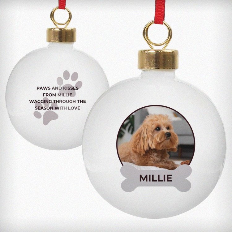 Modal Additional Images for Personalised Photo Upload Dog Christmas Bauble