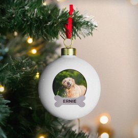 (image for) Personalised Photo Upload Dog Christmas Bauble