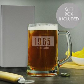(image for) Personalised Name & Date Pint Stern Tankard