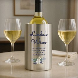 (image for) Personalised Blue Floral Wine Cooler