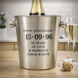 (image for) Personalised Big Date Stainless Steel Ice Bucket