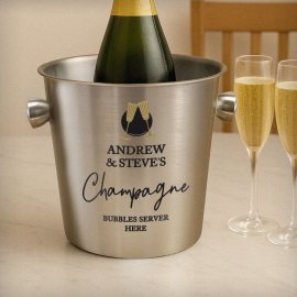 (image for) Personalised Flutes Stainless Steel Ice Bucket