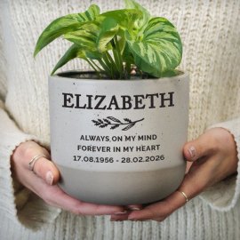 (image for) Personalised Memorial Flecked Plant Pot