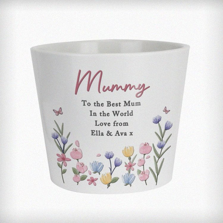 Modal Additional Images for Personalised Pretty Floral Large Plant Pot