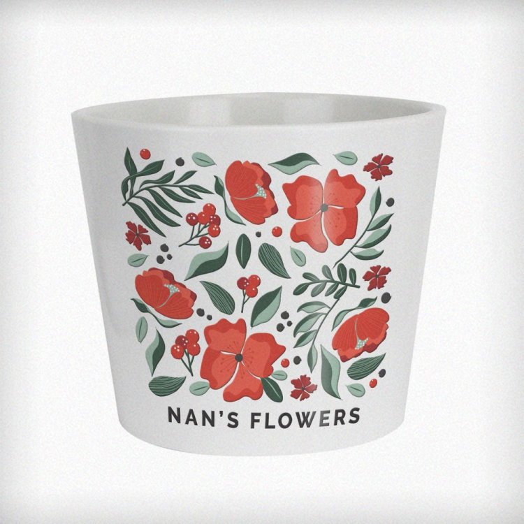 Modal Additional Images for Personalised Poinsettia Large Plant Pot