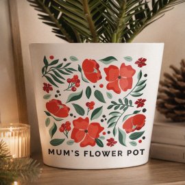 (image for) Personalised Poinsettia Large Plant Pot