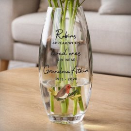 (image for) Personalised Robins Appear Bullet Vase
