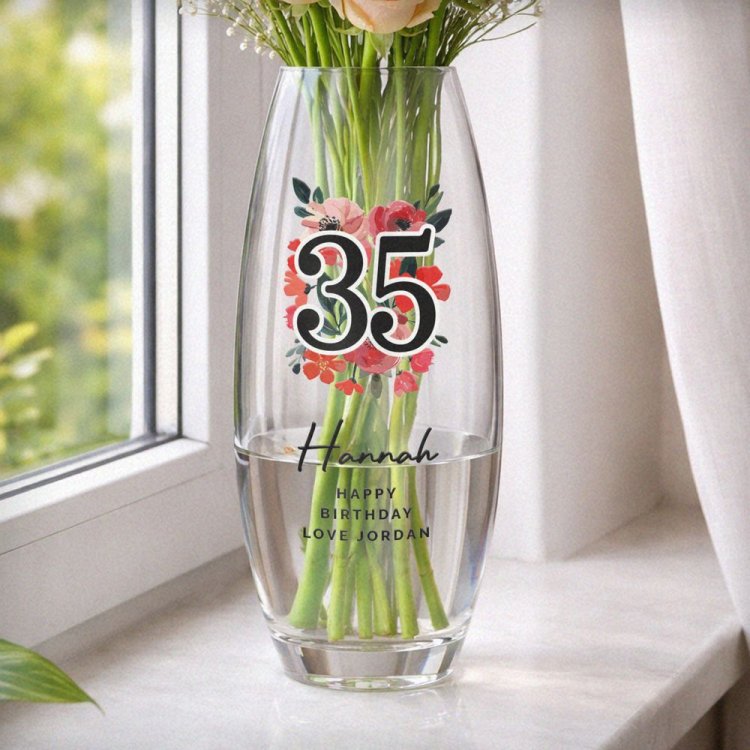 Modal Additional Images for Personalised Floral Big Age Bullet Vase