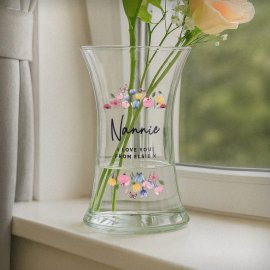 (image for) Personalised Bright Floral Waisted Vase