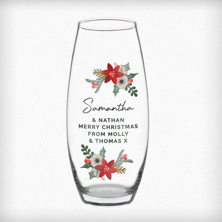 Modal Additional Images for Personalised Poinsettia Bullet Vase