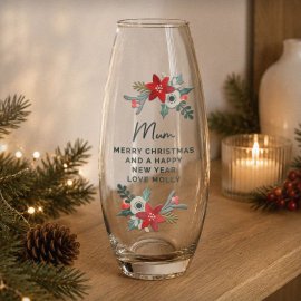 (image for) Personalised Poinsettia Bullet Vase