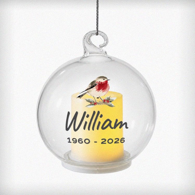 Modal Additional Images for Personalised Robin Memorial LED Candle Bauble