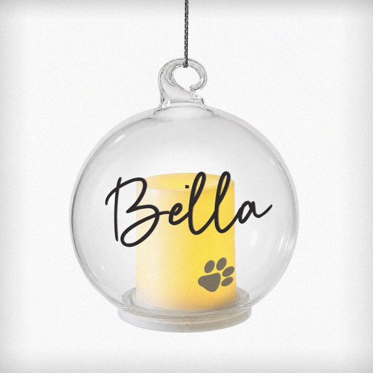 Modal Additional Images for Personalised Pawprint Memorial LED Candle Bauble