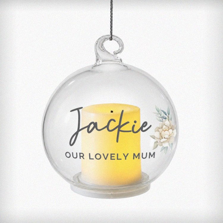 Modal Additional Images for Personalised Floral Memorial LED Candle Bauble