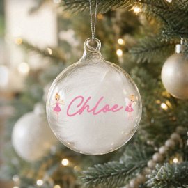 (image for) Personalised Fairy White Feather Bauble