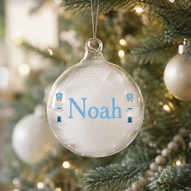 (image for) Personalised Nutcracker Characters White Feather Bauble