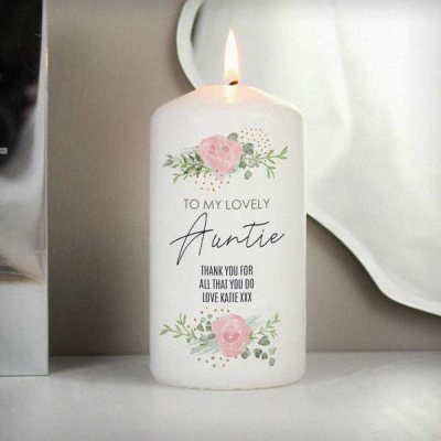 (image for) Personalised Abstract Rose Pillar Candle