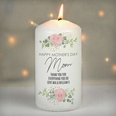(image for) Personalised Abstract Rose Pillar Candle