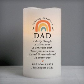 (image for) Personalised In Loving Memory Rainbow LED candle