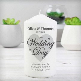 (image for) Personalised On Your Wedding Day Pillar Candle