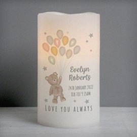 (image for) Personalised Teddy & Balloons Nightlight LED Candle
