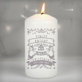 (image for) Personalised Grey Papercut Style Pillar Candle