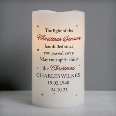 (image for) Personalised Christmas Season Memorial LED Candle