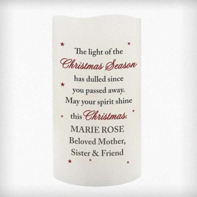 (image for) Personalised Christmas Season Memorial LED Candle