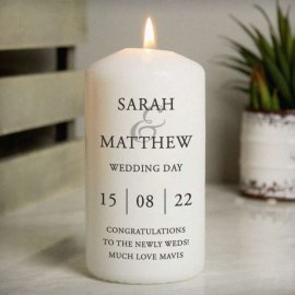 (image for) Personalised Couples Pillar Candle