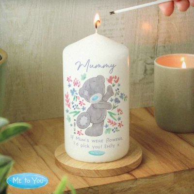 (image for) Personalised Me To You Floral Pillar Candle