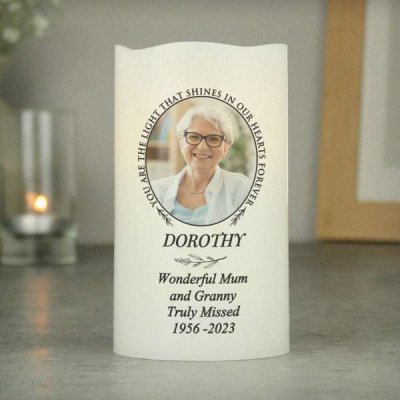 (image for) Personalised Light In Our Hearts Photo Upload LED Candle