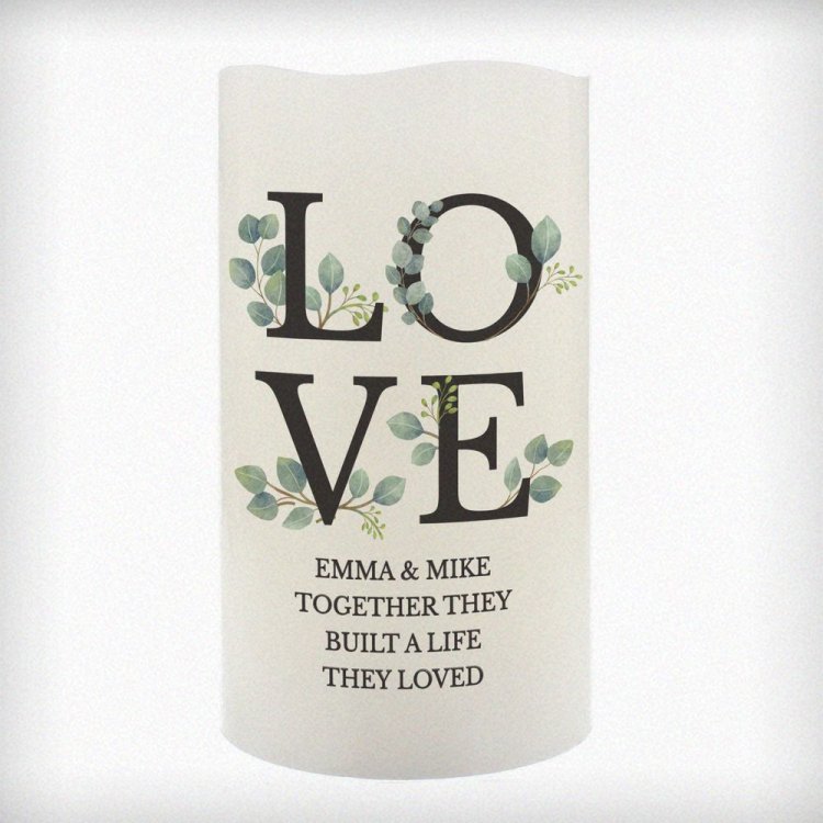 Modal Additional Images for Personalised LOVE LED Candle
