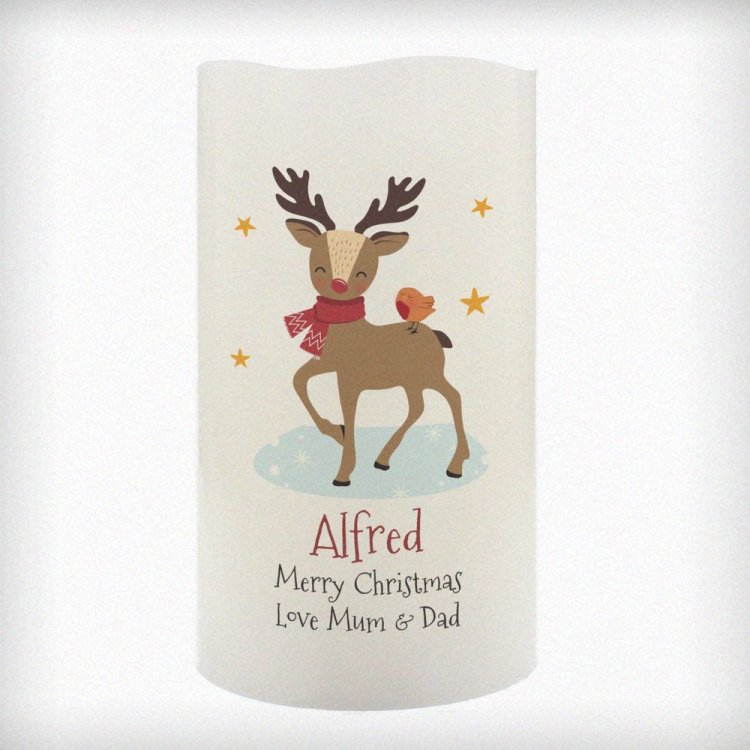 Modal Additional Images for Personalised Christmas Reindeer LED Candle
