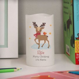 (image for) Personalised Christmas Reindeer LED Candle