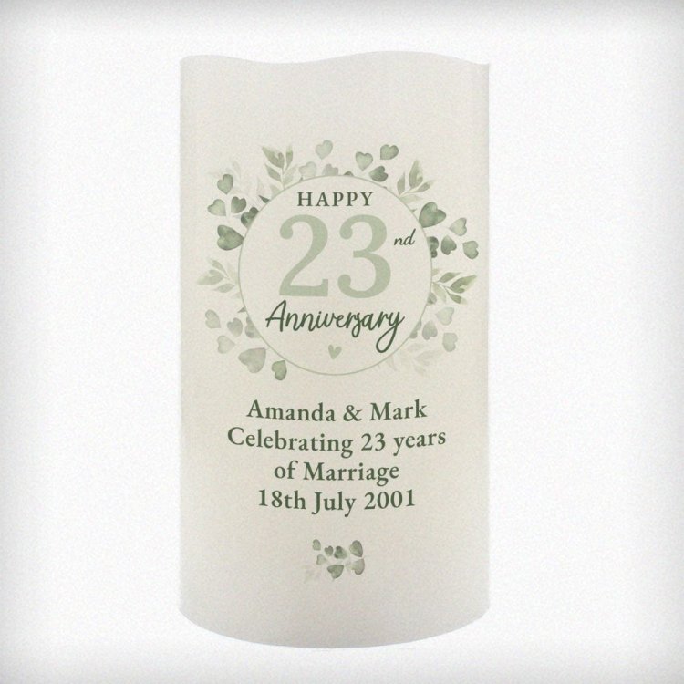 Modal Additional Images for Personalised Botanical Anniversary LED Candle