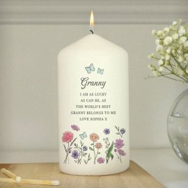(image for) Personalised Wild Flowers Pillar Candle