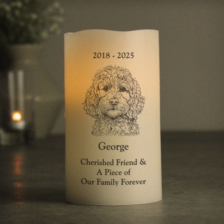 Modal Additional Images for Personalised Dog Breed Memorial LED Candle