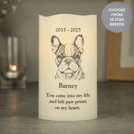 (image for) Personalised Dog Breed Memorial LED Candle